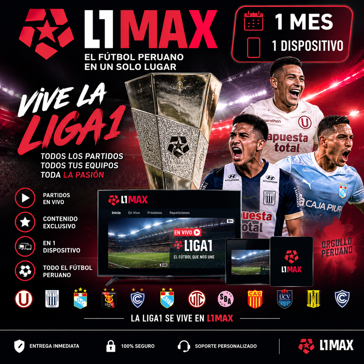 ⚽🔥 L1MAX – 1 Mes | 1 Dispositivo 📱🏆