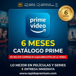🍿 Prime Video 6 Meses | Catálogo Prime en 4K Ultra HD ⚡