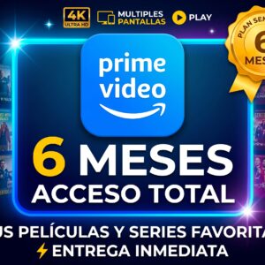 🍿 Prime Video 6 Meses | Acceso Premium 4K Ultra HD ⚡