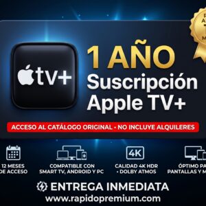 🍏 Apple TV+ 1 Año | Catálogo Original 4K HDR ⚡